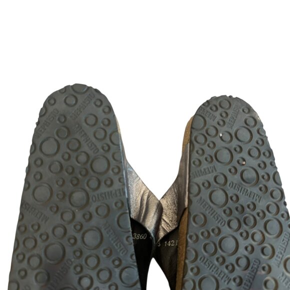 Mephisto Melinda Grey Metallic Silver Sandals Slip On Slides Size 40 10 Women's - Picture 9 of 11